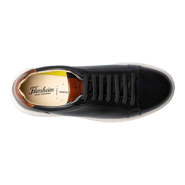 Florsheim Social Lace Toe Sneaker in Black with White