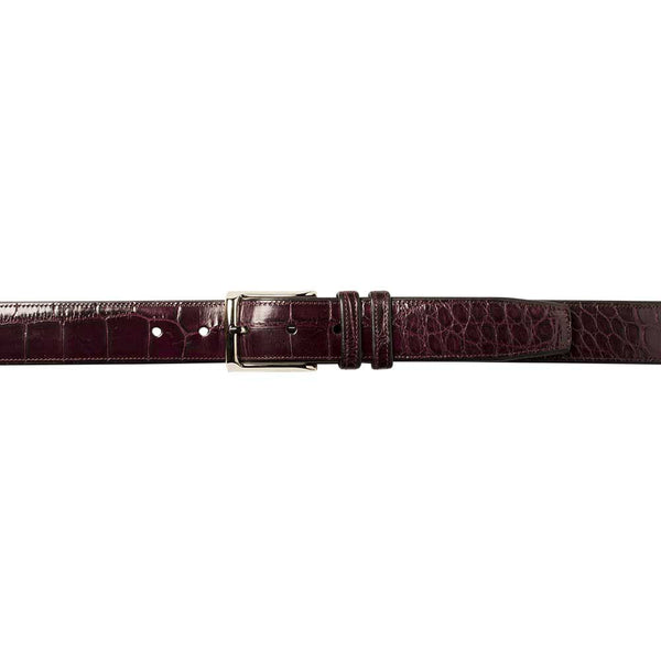 Mezlan Genuine Alligator Belt Burgundy