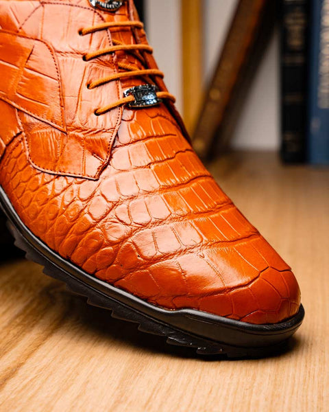 Marco Di Milano Vulcan Honey Alligator Derby Shoes