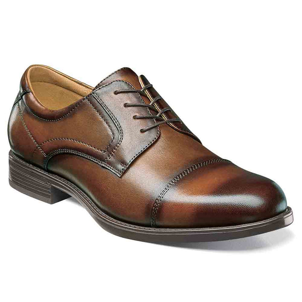 Florsheim Midtown Cognac Leather Cap Toe Oxfords