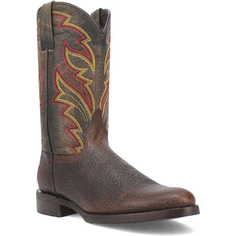 Dingo's Young Gun Round Toe Brown and Orange Western Leather Boots