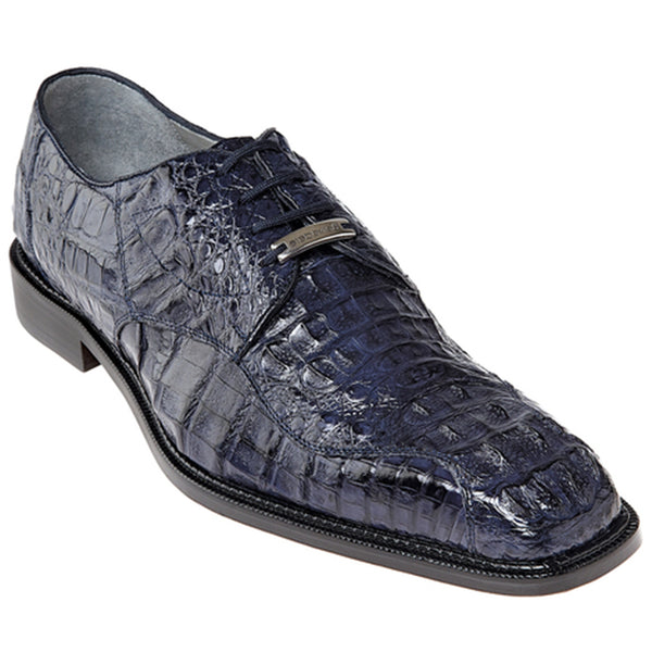 Belvedere Chapo Navy Genuine Crocodile Men's Oxfords