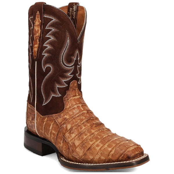 Dan Post Men’s Leon Brass/Brown Caiman Leather Western Boots