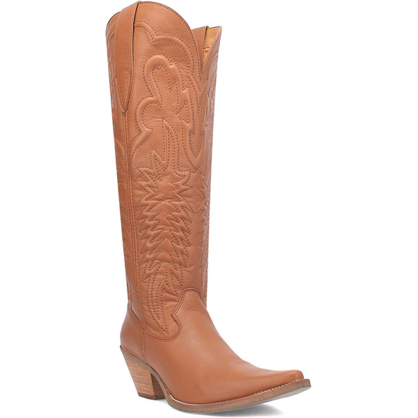 Dingo Raisin Kane Brown Embossed Zipper and Snip Toe Leather Boots