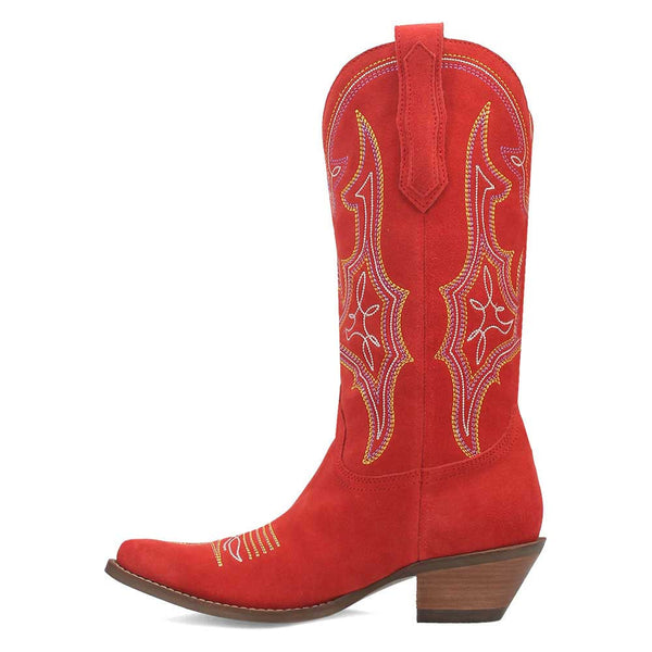 Dingo's Hot Sauce Red Snip Toe Suede Leather Boots