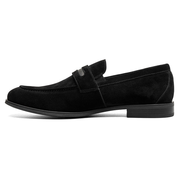 Stacy Adams Burke Black Suede Men’s Moc Toe Saddle Slip On Shoes