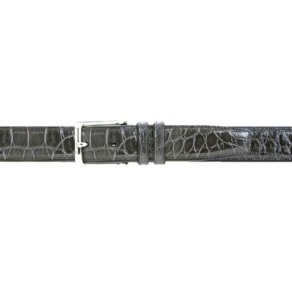 Mezlan Genuine Alligator Belt Grey