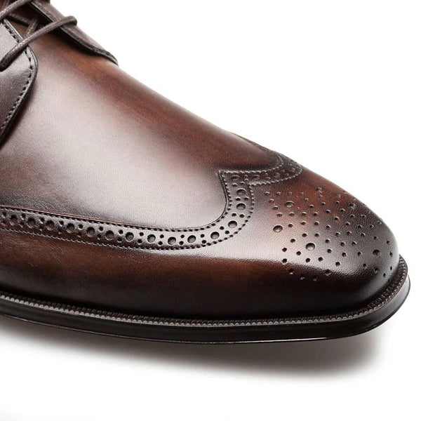 Mezlan Tasso Chestnut Calfskin Leather Derby Oxfords