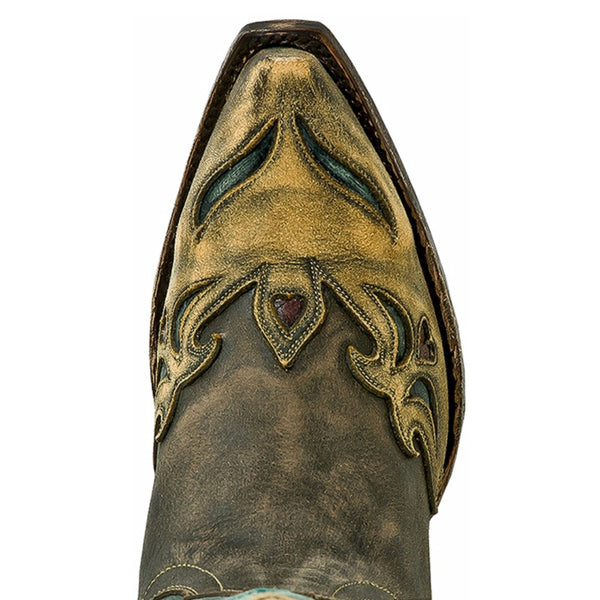 Dan Post Vintage Copper & Teal Leather Boot