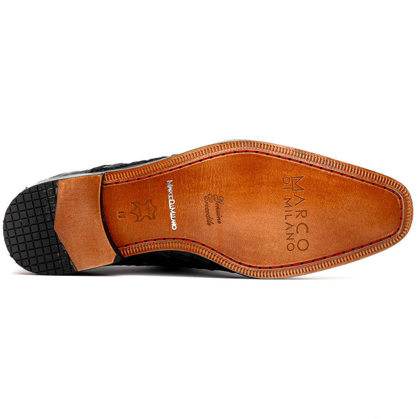 Marco Di Milano ROVIGO Caiman Navy Dress Monk Strap Shoes