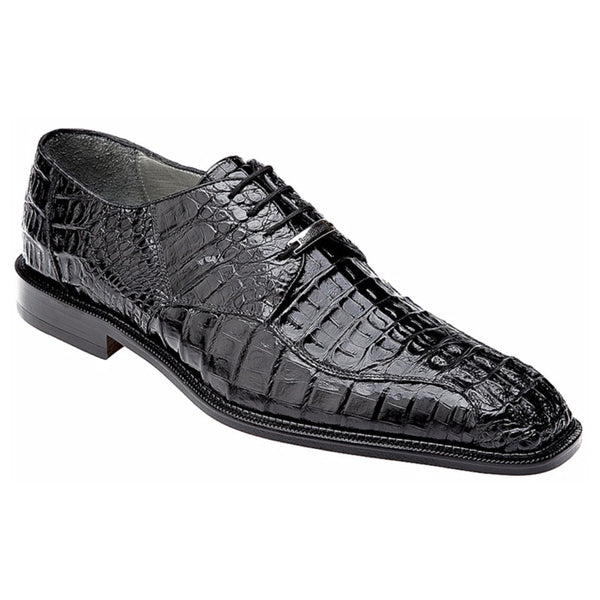 Belvedere Chapo Black Genuine Crocodile Men's Oxfords