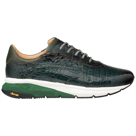 Mezlan Men's Quevedo Forest/Green Genuine Crocodile Exotic Sneaker