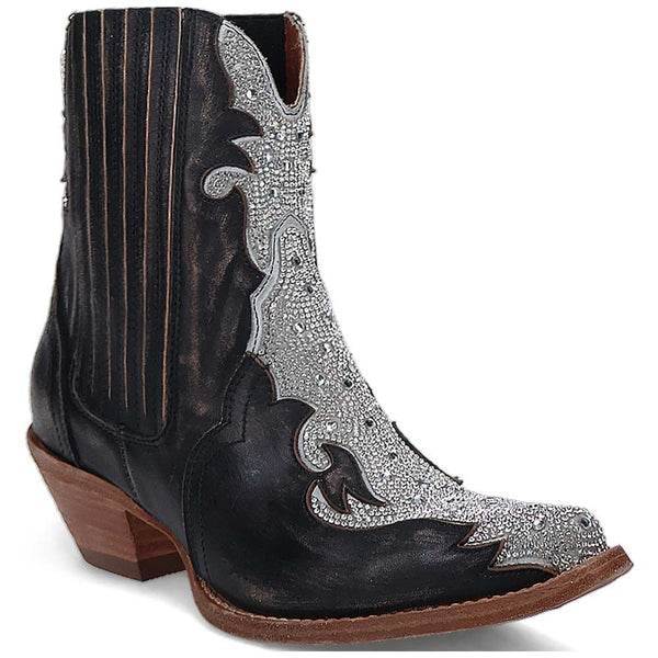 Dan Post Women's Crystal Black Snip Ankle Bootie