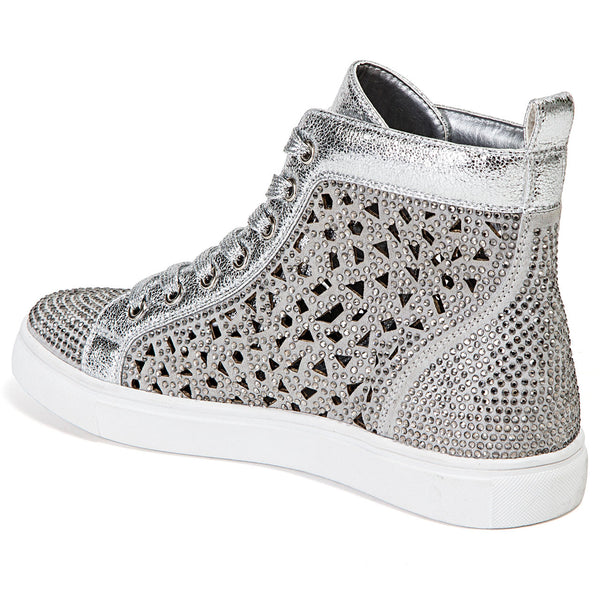 Lady Couture New York Silver High-top Sneakers