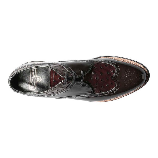 Stacy Adams Dayton Burgundy Ostrich Print Oxford