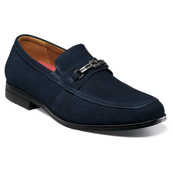 Stacy Adams Ravelle Navy Suede Moc Toe Bit Slip On Shoes