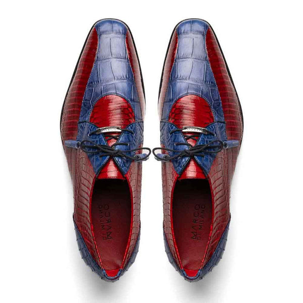 Marco Di Milano Moncalieri Dress Derby Navy/Red Alligator and Cobra Shoes