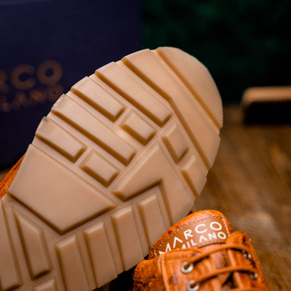 Marco Di Milano SCANNO Ostrich Antique Cognac Fashion Sneakers