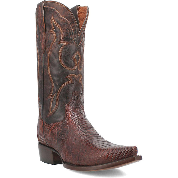 Dan Post Men's Snip Toe Exotic Western Hearst Cognac Lizard Boots