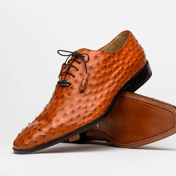 Marco Di Milano Criss Oxford Brandy Ostrich Shoes