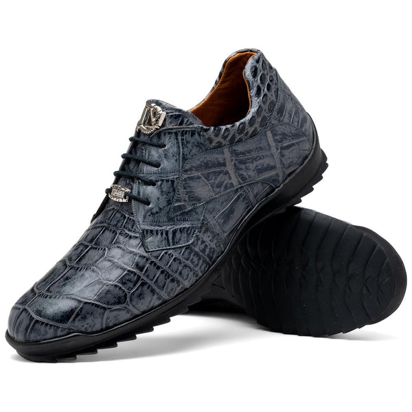 Marco Di Milano Vulcan Grey Alligator Derby Shoes