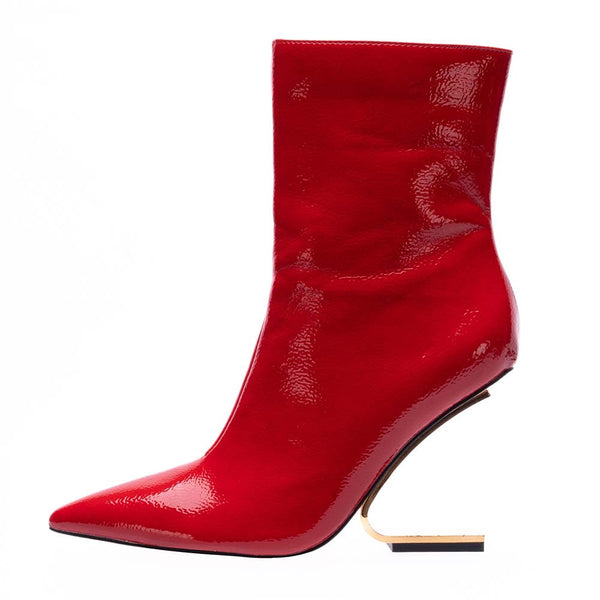 Lady Couture Princess Red Transparent Heel Ankle Boots