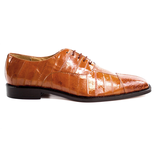 Belvedere Mare Camel Genuine Ostrich & Eel  Men's Oxford