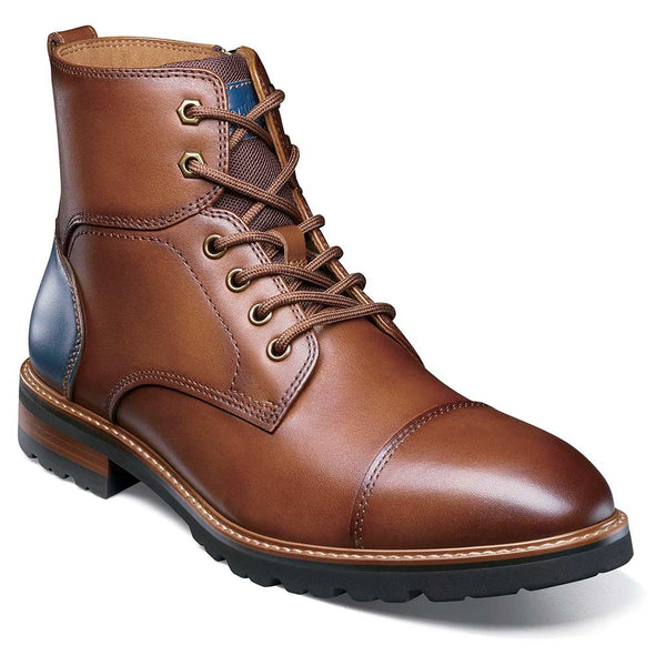 Florsheim Renegade Cap Toe Cognac Lace Up Boots