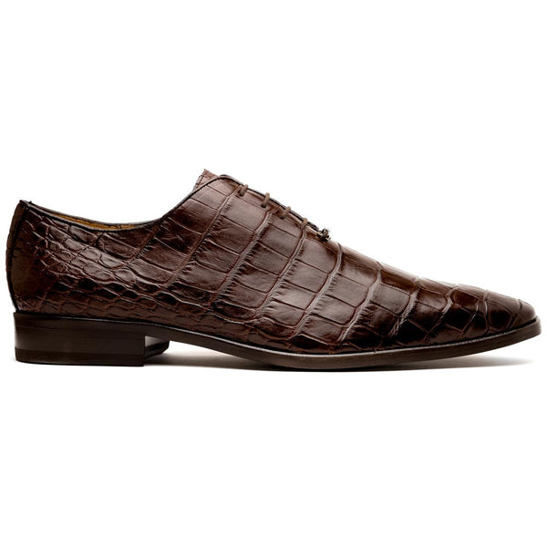 Marco Di Milano Bono Brown Alligator Dress Shoes