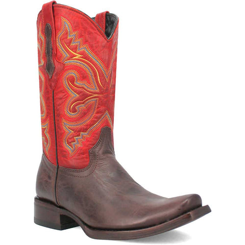 Dingo True Grit Brown and Red Snoot Toe Leather Western Boots