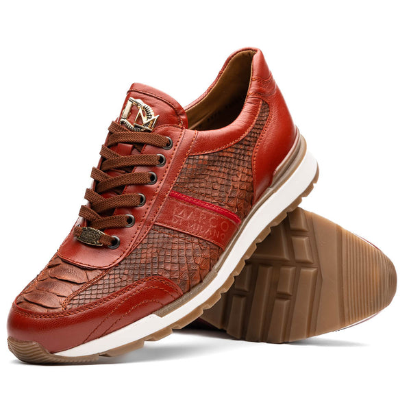 Marco Di Milano BRESCIA Cognac PYTHON Sneakers