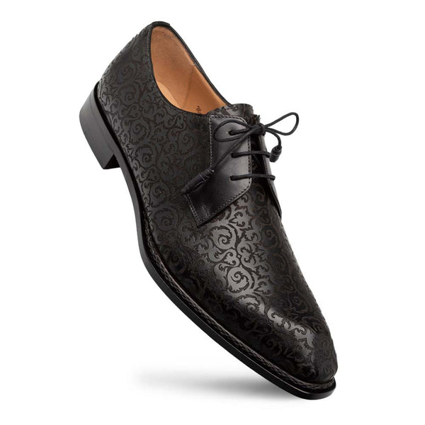 Mezlan Lontani Lace-Up Black Brogue Derby Shoes