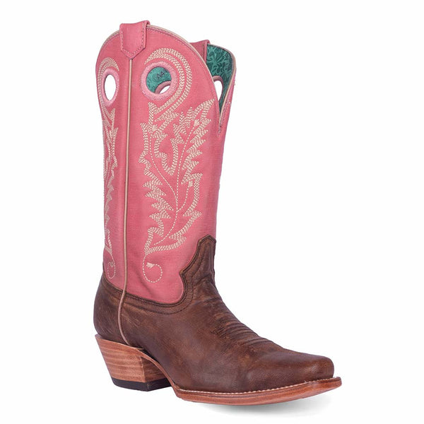 Corral Western Brown & Pink Embroidered Boots