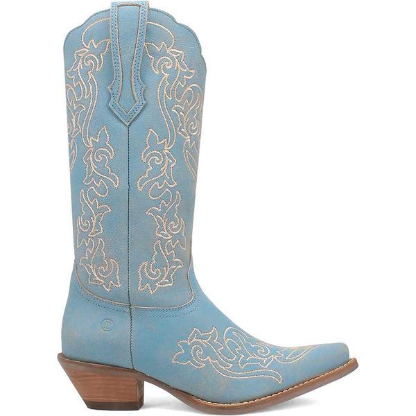 Dingo's Flirty N' Fun Blue Almond Toe Leather Boots