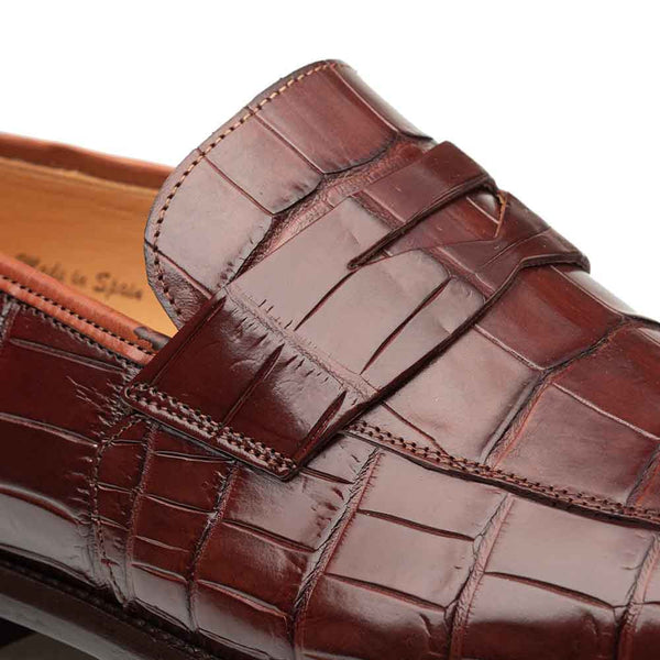 Mezlan Men's Sport Piccolo Genuine American Alligator Penny Loafer