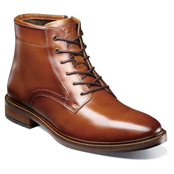 Florsheim Forge Plain Toe Cognac Lace Up Boots