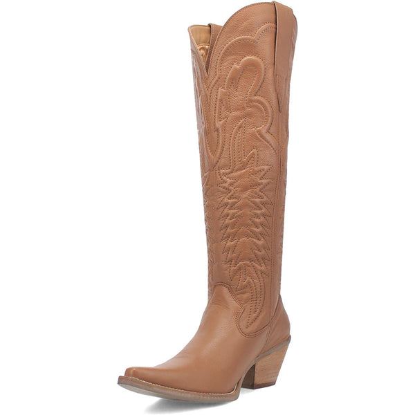 Dingo Raisin Kane Brown Embossed Zipper and Snip Toe Leather Boots