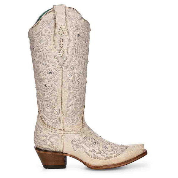 Corral Women's Snip Toe Embroidery & Crystal Boots