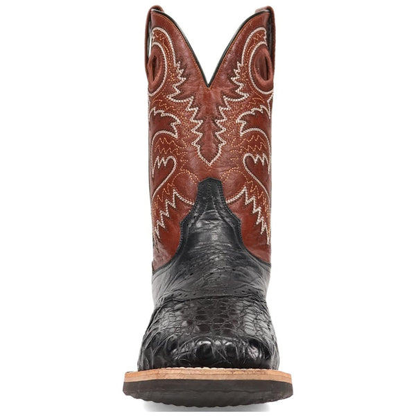 Dan Post Men's Egan Black & Brown Caiman Leather Western Boots