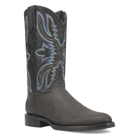 Dingo's Saw Buck Black Lizard Print Leather Boots