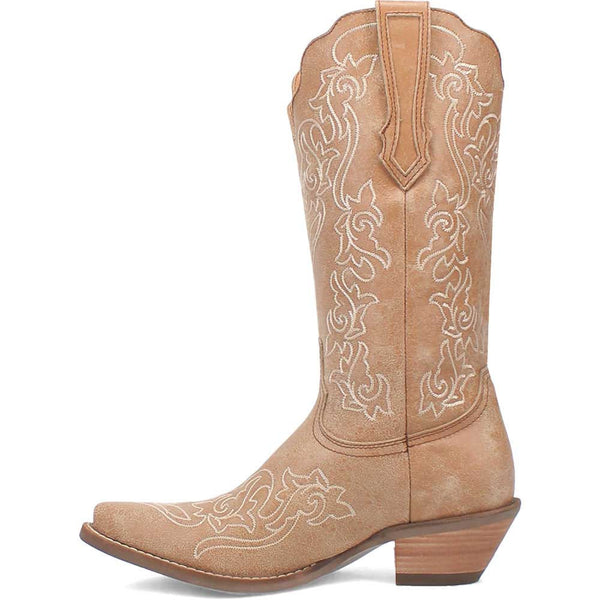 Dingo's Flirty N' Fun Camel Almond Toe Leather Boots