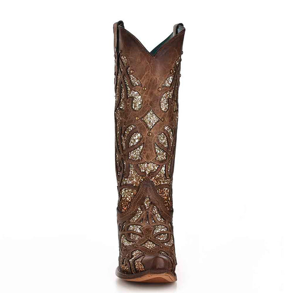 Corral Orix Gold Glitter Inlay & Studded Boots