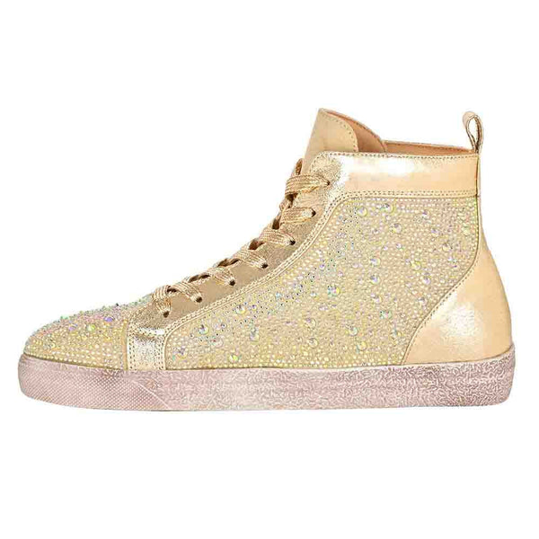 Lady Couture Foxy Gold Laser Cut Rhinestone Sneakers