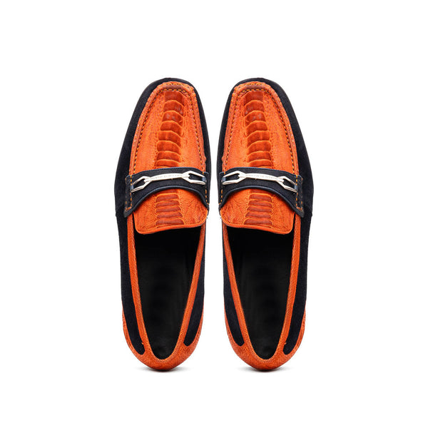 Marco Di Milano Hugo Ostrich Orange/Navy Loafers