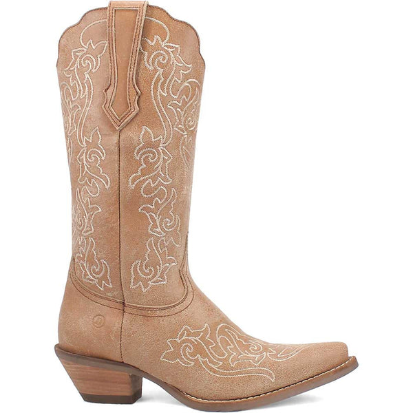 Dingo's Flirty N' Fun Camel Almond Toe Leather Boots