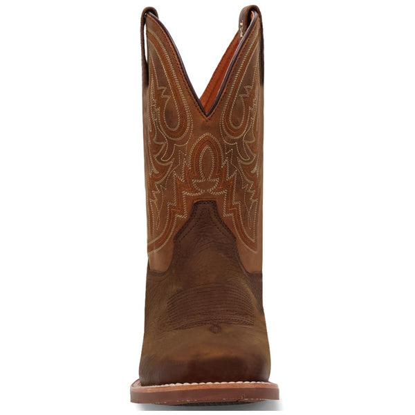 Dan Post Men's Bridgestone Chocolate & Tan Square Toe Western Boots