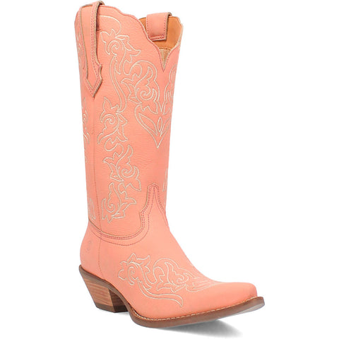 Dingo's Flirty N' Fun Peach Almond Toe Leather Boots