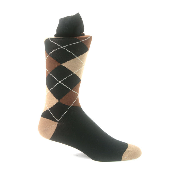 Talia Black & Taupe Multi-toned printed Socks for Men