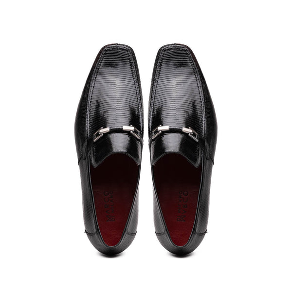 Marco Di Milano Fabro Black Lizard Loafers