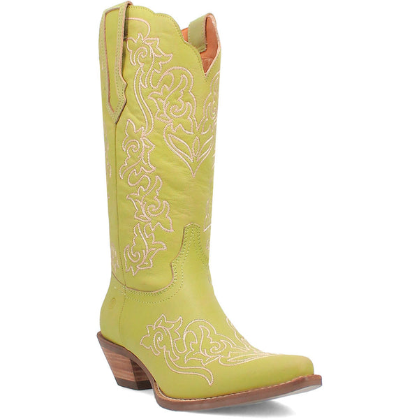 Dingo's Flirty N' Fun Green Almond Toe Leather Boots